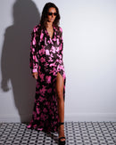 MARNIE | Robe fendue en soie florale