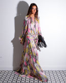 DIVINA | Robe en mousseline de soie imprimé Zèbre Painting