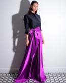 PAMELA | Maxi-jupe portefeuille en viscose natuelle