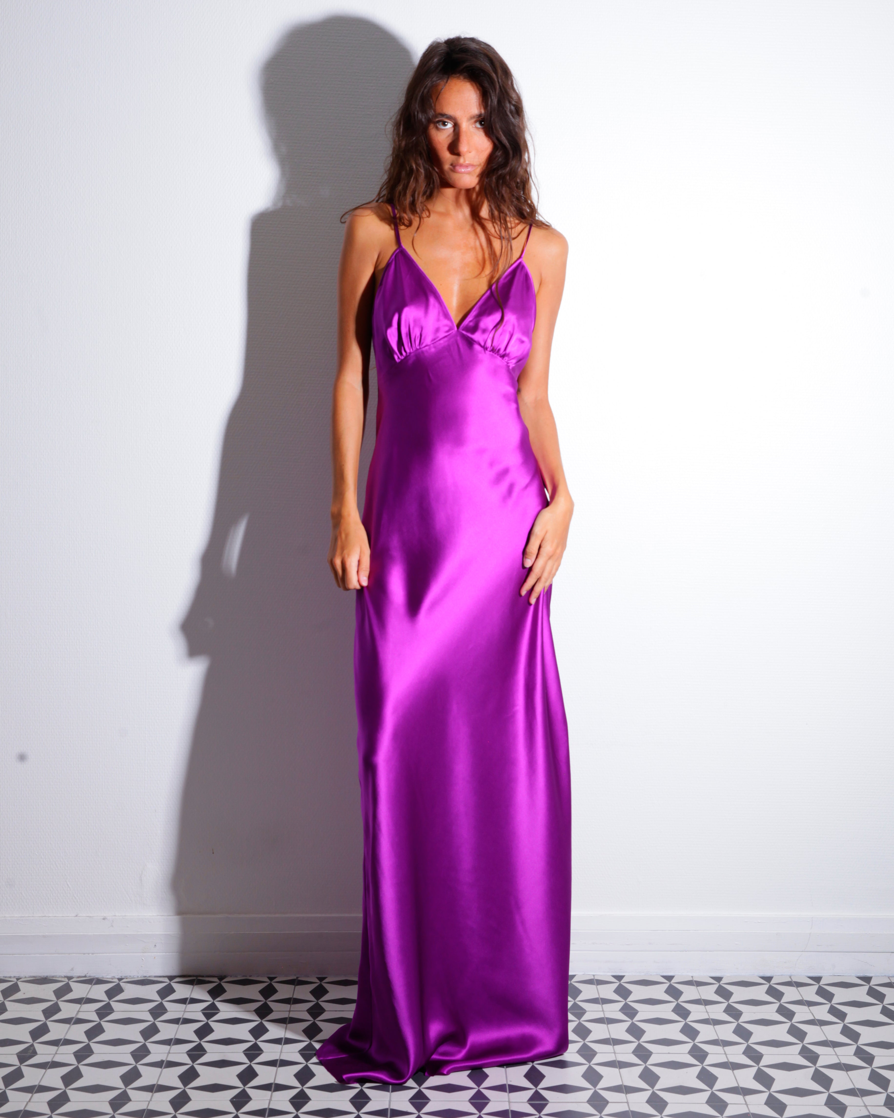 NATALIA | Robe longue esprit lingerie en viscose naturelle