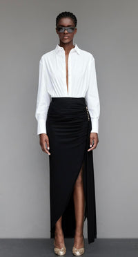 MIA | Jupe Couture en jersey de viscose noir