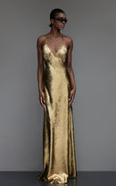 LIONY | Robe vestale en or fluide
