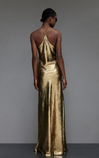 LIONY | Robe vestale en or fluide