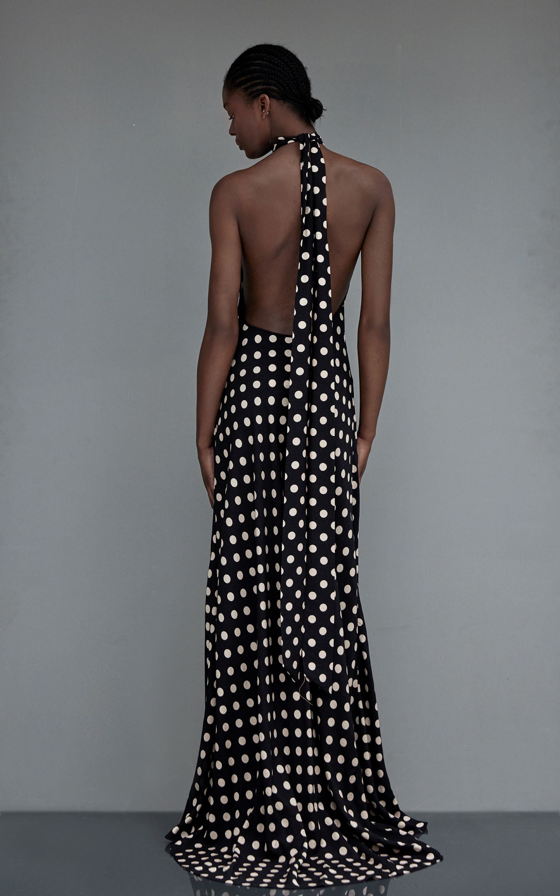 JAMIE | Robe longue dos nu imprimée