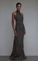 JAMIE | Robe longue dos nu imprimée