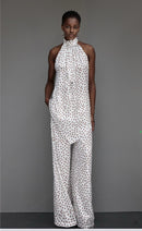 BROWN | Pantalon imprimé pois