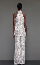 BROWN | Pantalon imprimé pois