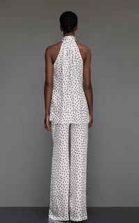 BROWN | Pantalon imprimé pois