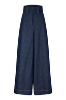 ILONA | Oversized blue denim trousers