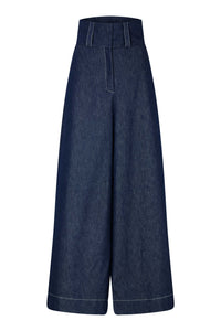 ILONA | Oversized blue denim trousers