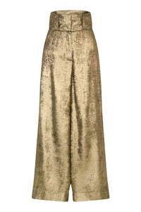 ILONA | Pantalon oversize en or fluide