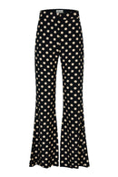 BROWN | Women’s fluid printed trousers, maxi dots