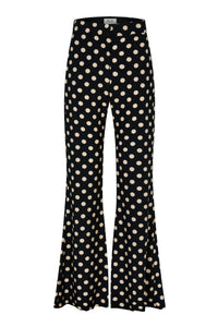 BROWN | Women’s fluid printed trousers, maxi dots
