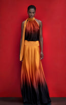 LOUKA | Top en soie imprimée dégradé